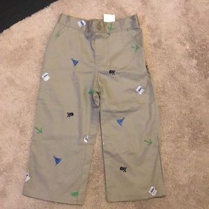 NWT boys 24mo khaki pants with pirate stitching